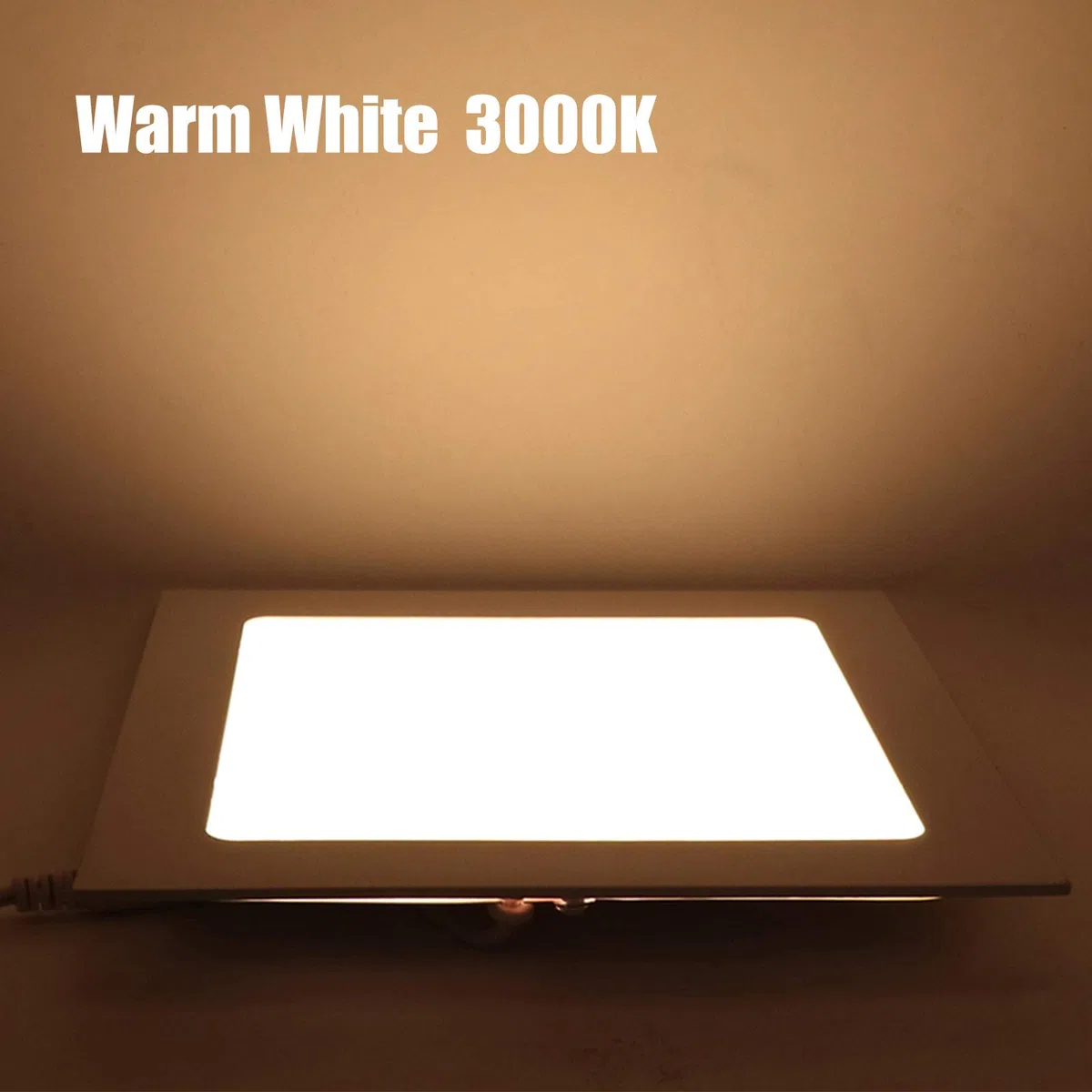 XUNATA - Pannello a LED, quadrato, ultra sottile, AC110-220 V, 18 W, bianco caldo