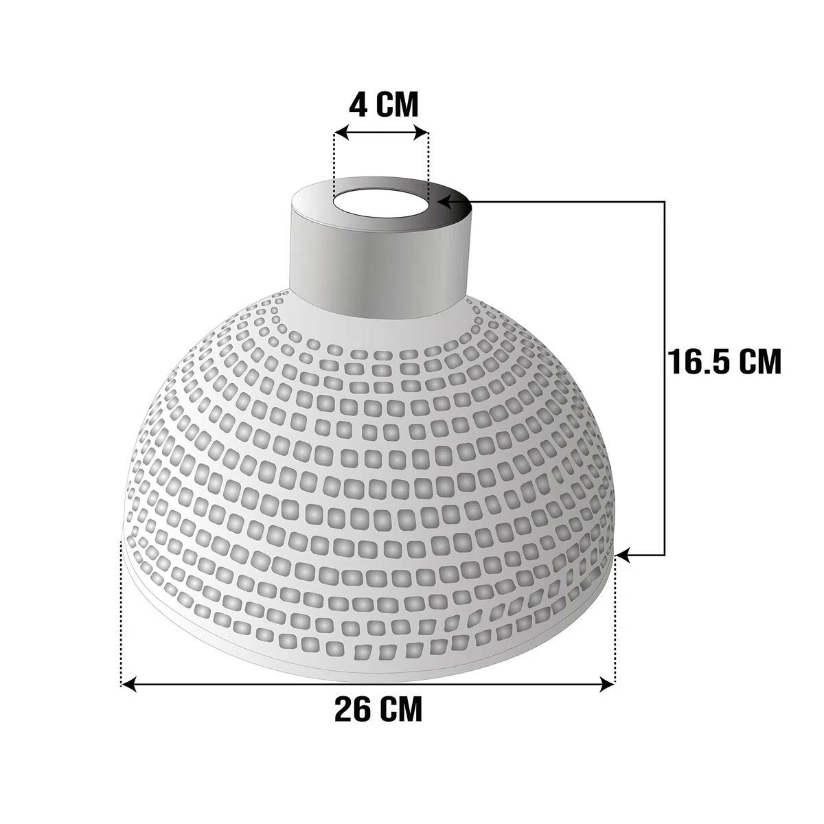 LEDSone Paralume industriale retrò in rame facile da montare Paralume industriale con base E27 Lampadario in metallo a forma di cupola da 26 cm Paralumi grandi vintage con piastra riduttrice