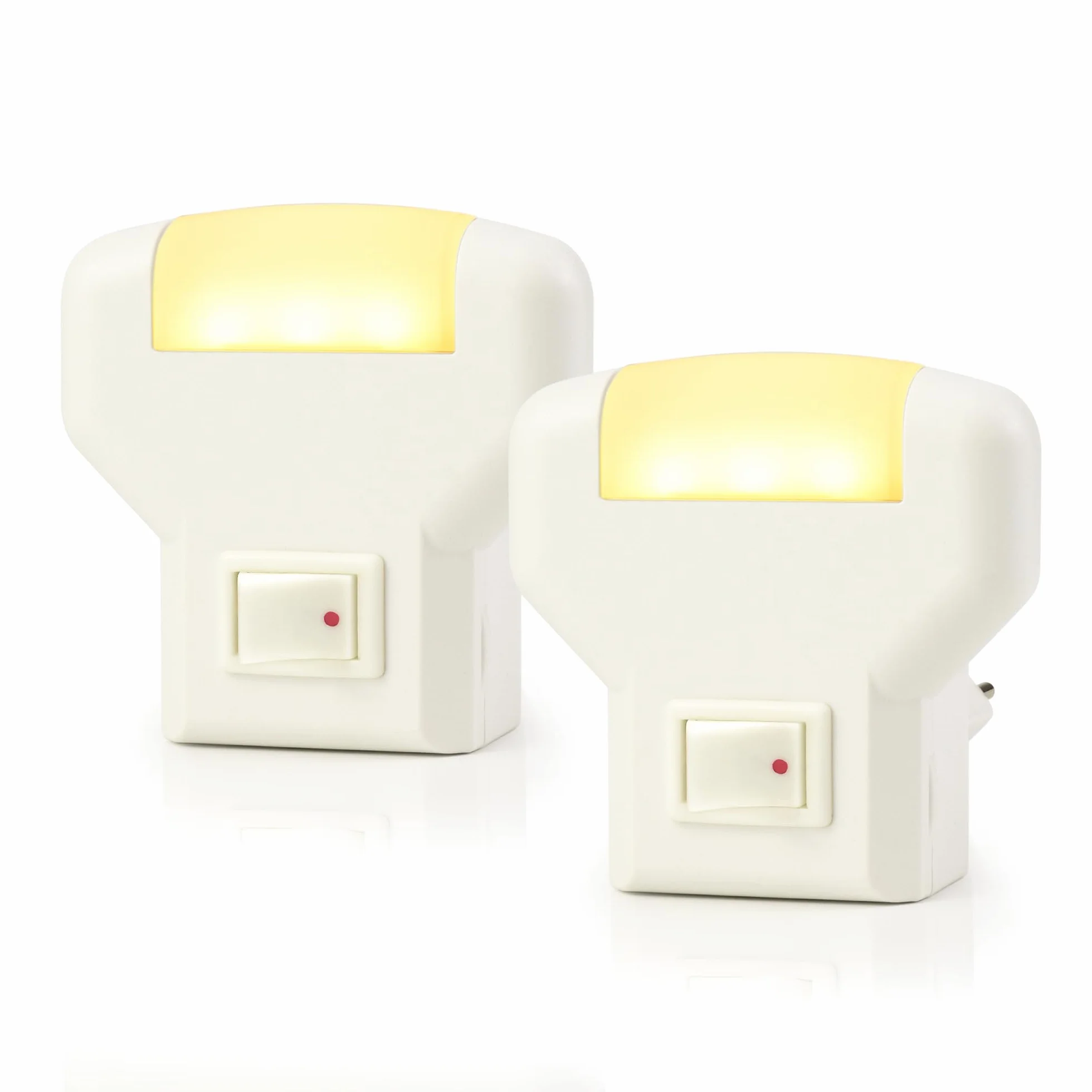 Annmore Luce Notturna LED da Presa, Luci Notte per Corridoio, Cameretta dei Bambini, Neonati, 1W, 3000K Bianco Caldo, con Interruttore (Moderno, 2)