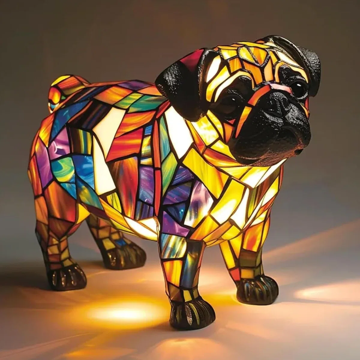 Lampada a forma di bassotto Luce notturna in resina realizzata a mano con luce calda, decorazione da scrivania e comodino a tema animale per gli amanti dei cani, illuminazione artistica a tema canino(
