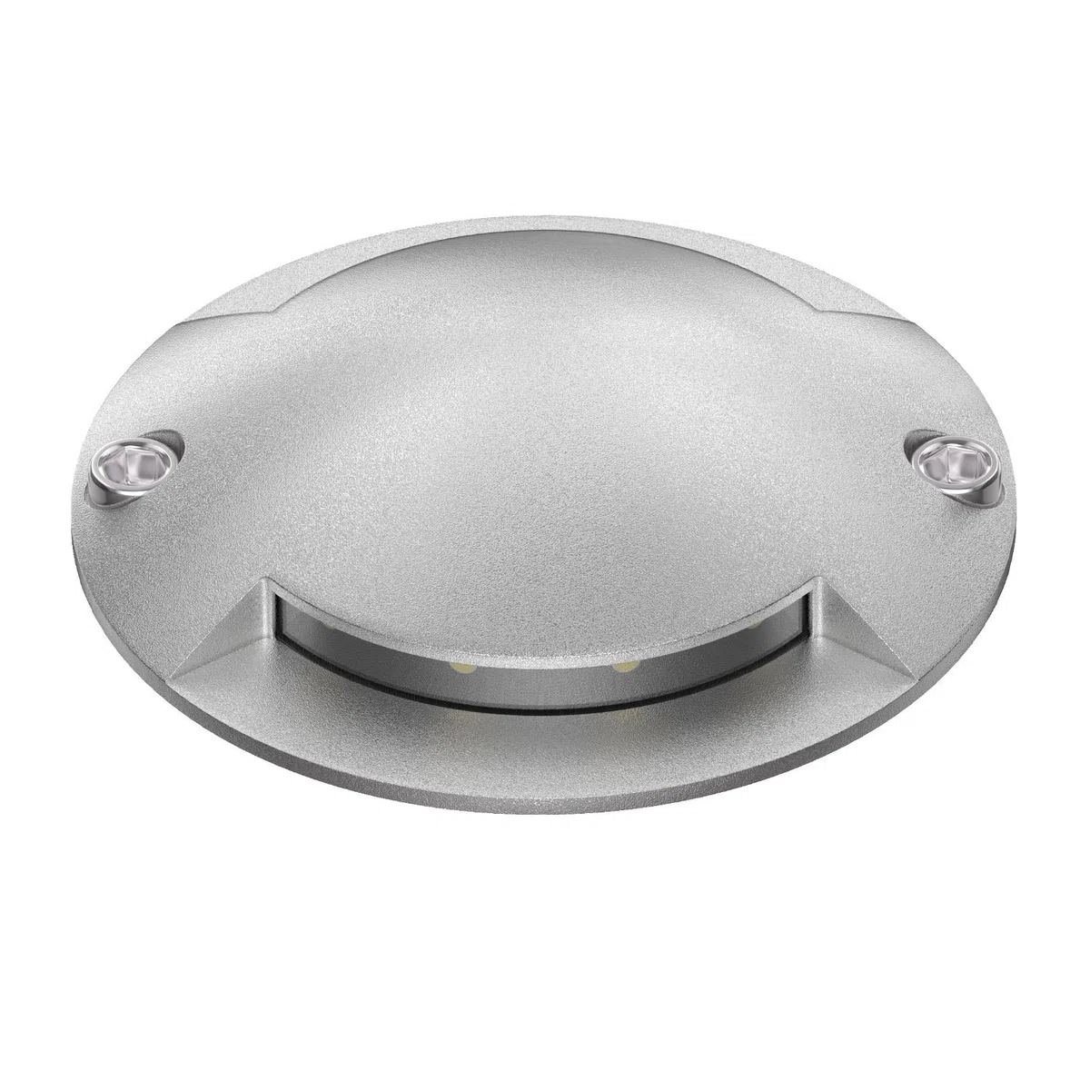 ledscom.de Luce di terra a LED, segnavia BUNDA per esterni, IP67, a 2 fiamme, alluminio, rotonda, Ø 70 mm, bianco freddo