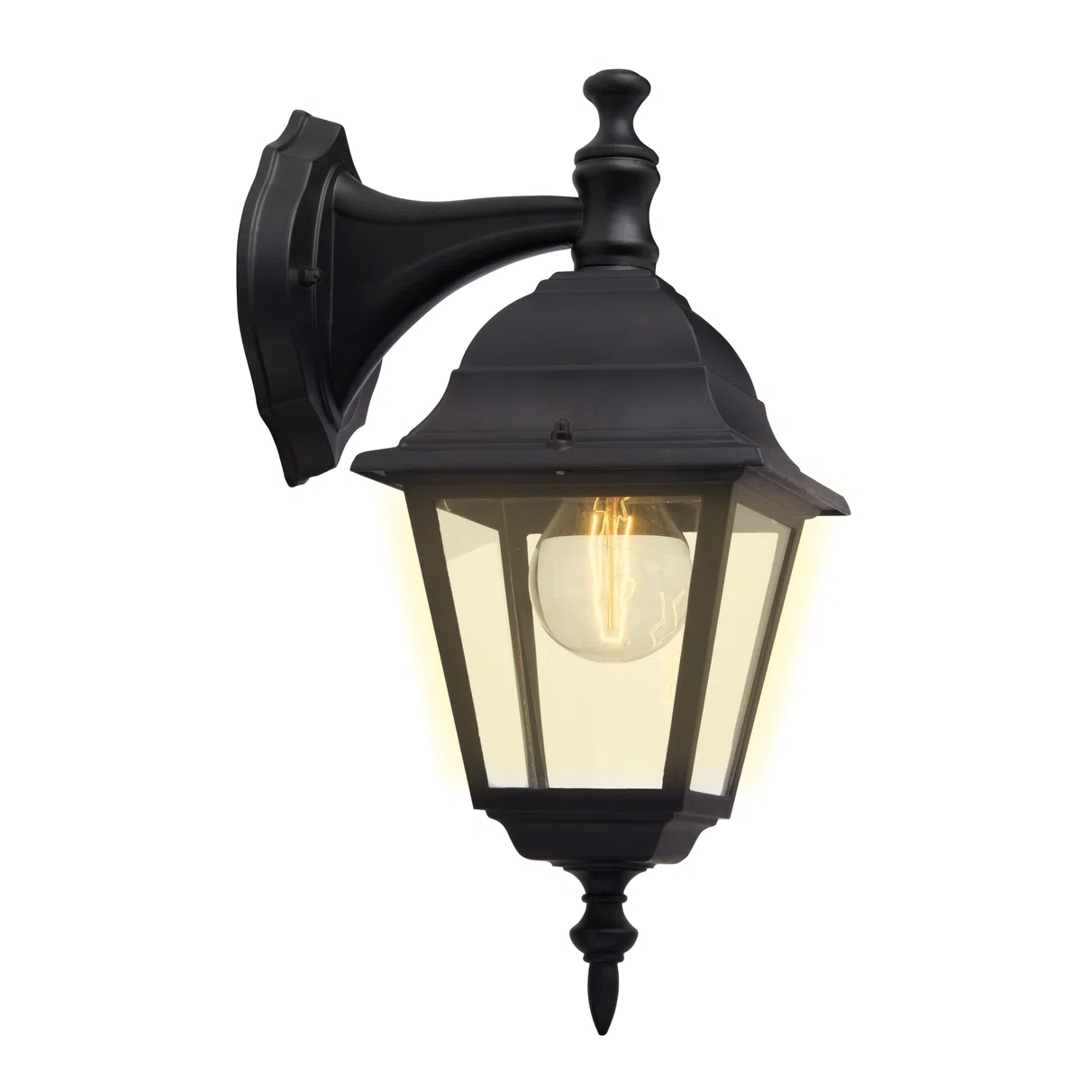 Brilliant 44282/06 Newport - Lampada da esterno in metallo e vetro, E27, 60 W, colore: Nero