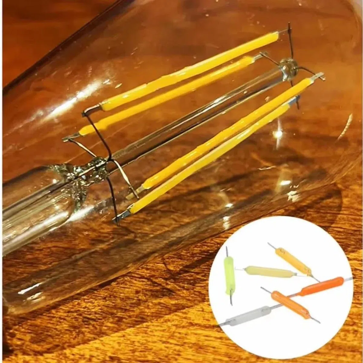 Filamento A LED A LED Da 3 V PARTI LAMPAGNI BULB EDISON PARTI ACCESSENZIONE DI DIODI DI LIGHT ANCANDENCE,2200k Caldo,39 Mm Dc3v10pcs