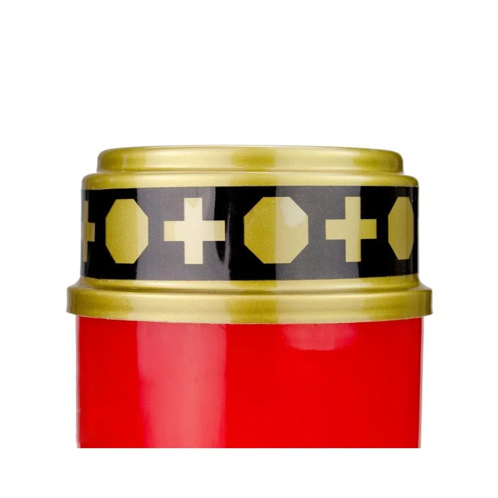 6 pz Lumino Votivo funebre a LED, effetto fiamma colore Rosso, con effetto tremolante, resistente alle intemperie, candela votiva, luce di cimitero, candela elettrica incluse 2 batterie stilo