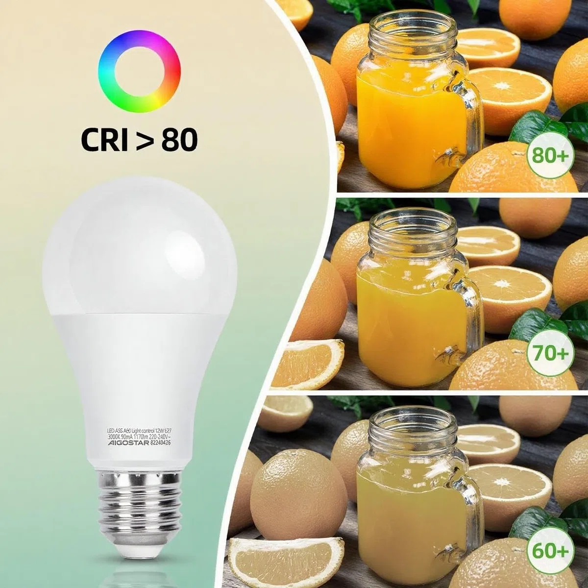 Aigostar Lampadina con Sensore Crepuscolare, Lampadina LED E27 A60 12W, Luce Calda 3000K, 1170 Lm, Accensione/Spegnimento Automatico Dall'alba al Tramonto, Non Dimmerabile, Pacco da 2 Unità