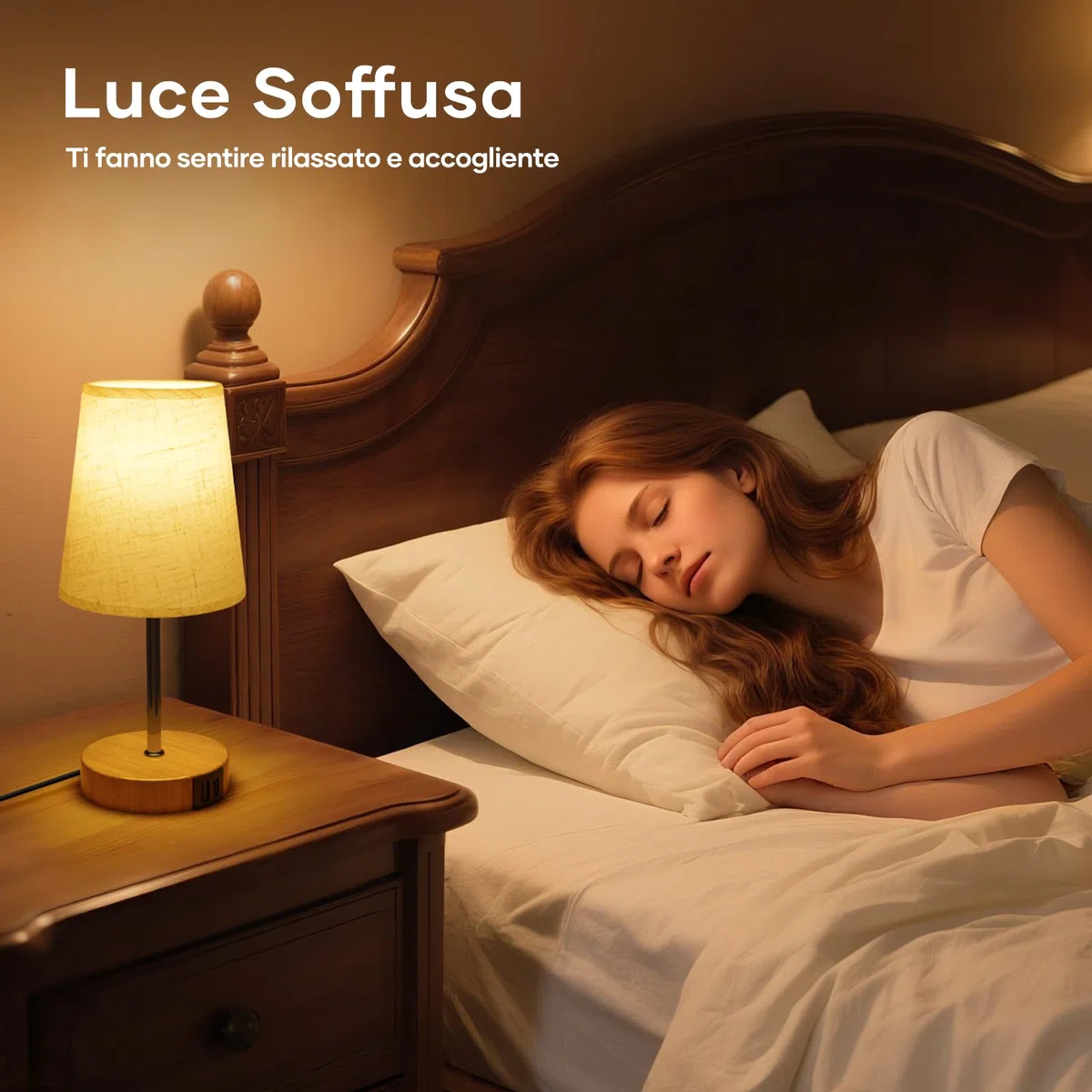 Suright Lampada da Comodino con Controllo Touch e 3 Livelli di Luminosità, Abat Jour da Comodino con Porte di Ricarica USB A+C, Lampada da Tavolo per Camera da Letto Soggiorno (Lampadina Inclusa)