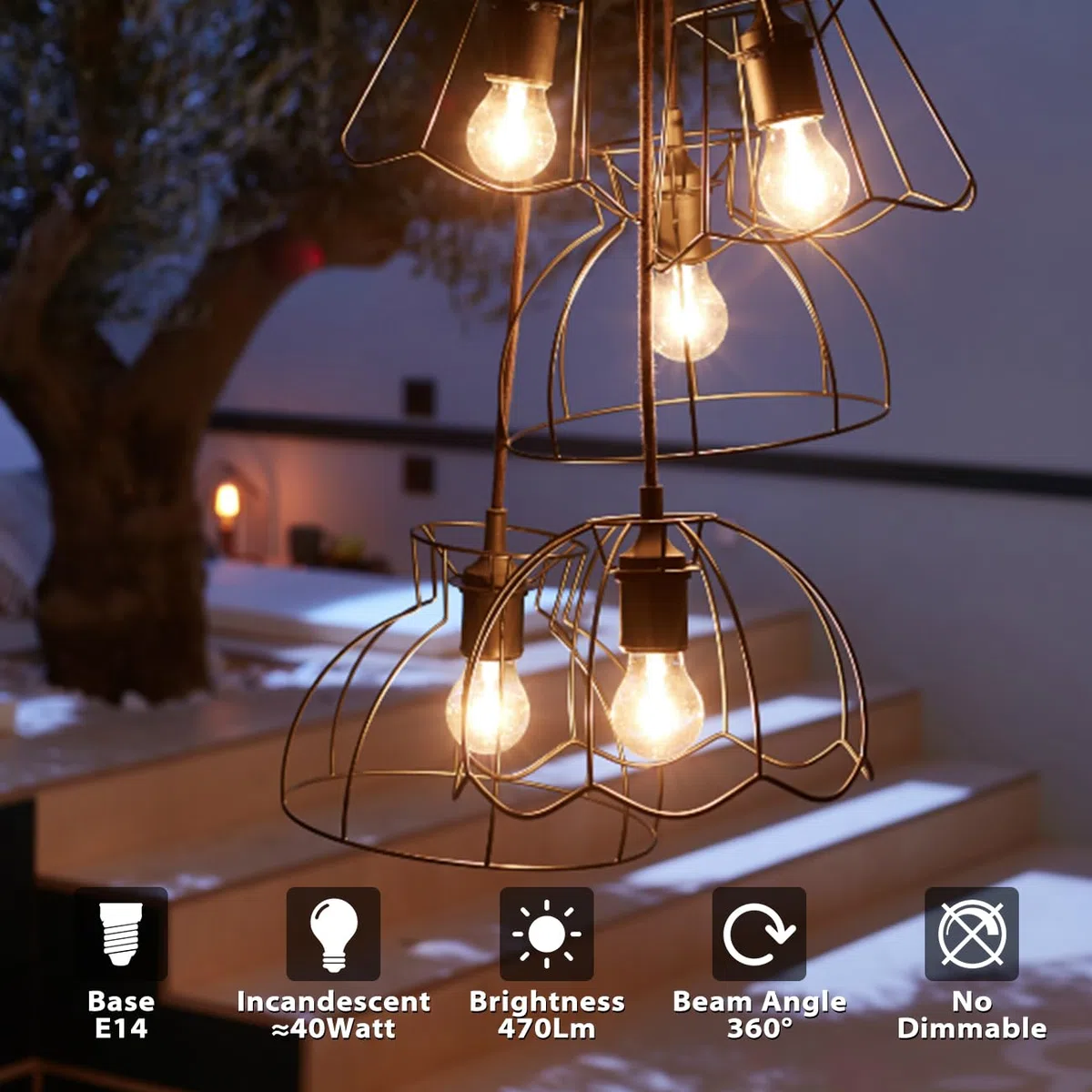 LVWIT Lampadine LED E14 Luce Calda 2700K, Lampadina 4W Equivalenti a 40W, 470LM, Lampadina LED Filamento G45 Stile Vintage Retrò, Risparmio Energetico, Non Dimmerabile, Pacco da 6 Unità