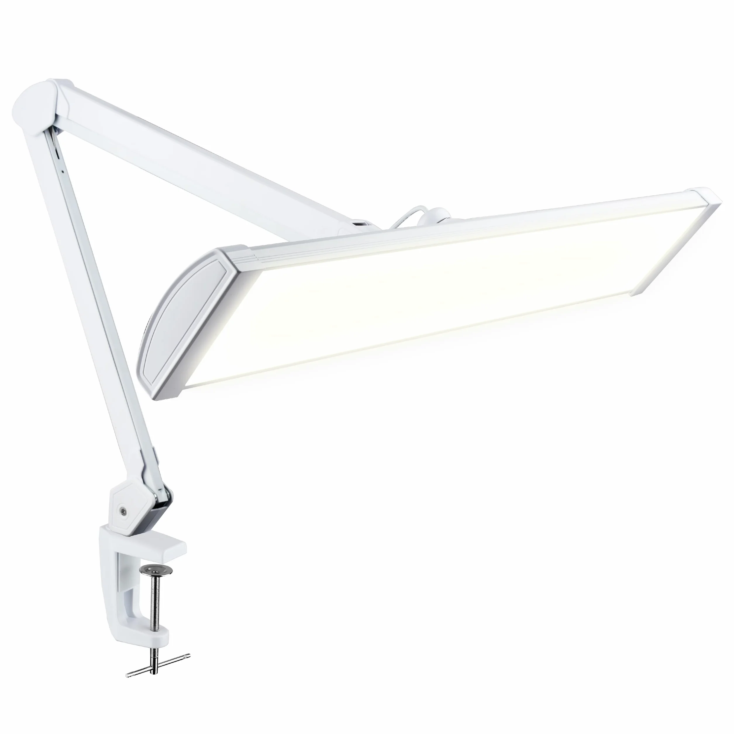 Neatfi Pro Series – Lampada da Lavoro LED Ultra da 3.500 Lumen, 45W Dimmerabile | Paralume Metallico Largo 66 cm | 5 Livelli di Luminosità e 3 Modalità di Luce (Bianco, Con CCT con Morsetto)