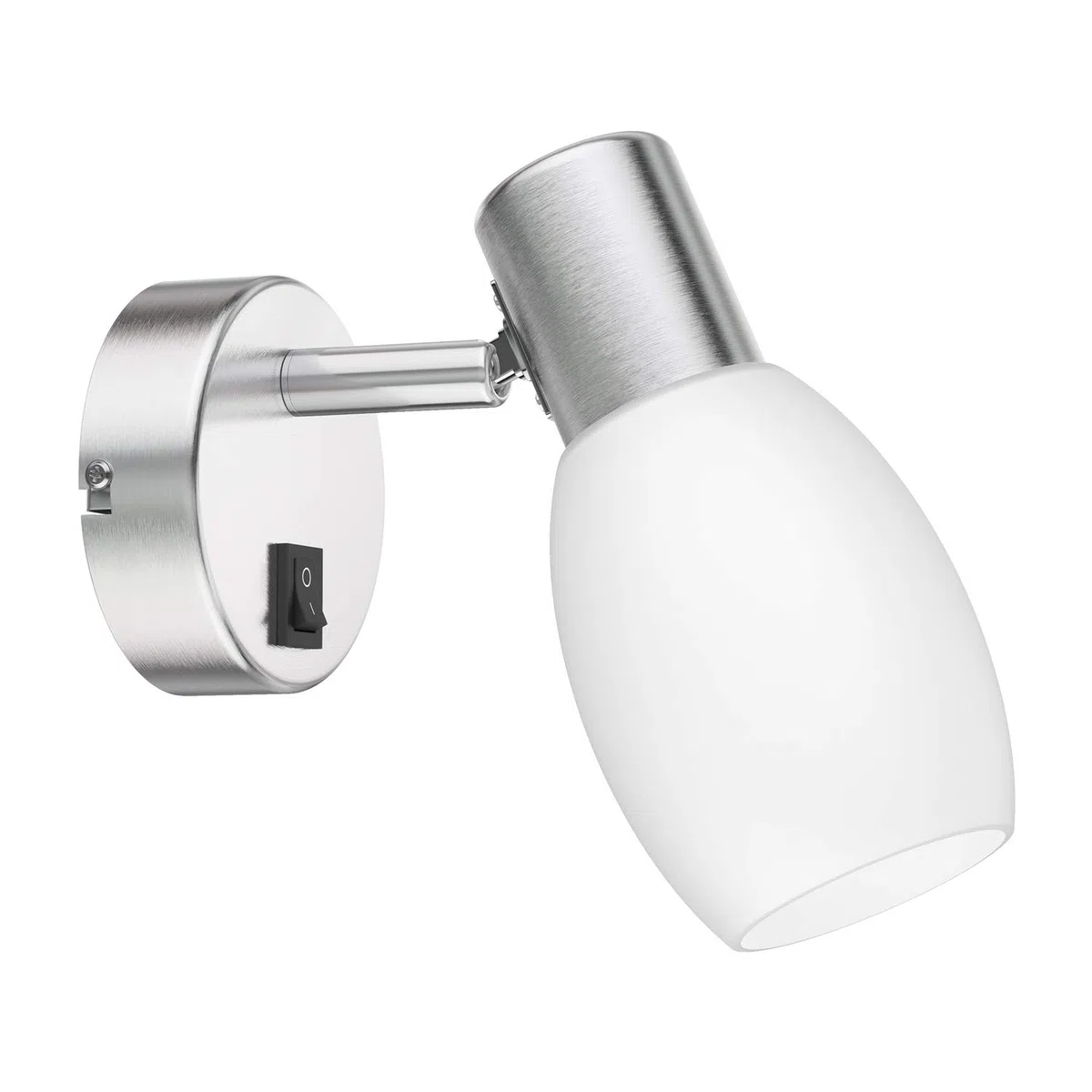 ledscom.de Lampada da lettura/parete LUPI, interruttore, acciaio inox opaco, 1x E14 max. 25W