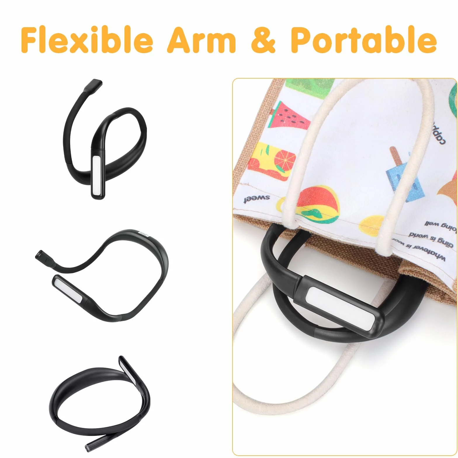 Alyvisun Lampada da Lettura per Collo, Ricaricabile Luce del Libro con Bracci Pieghevoli e 3 Colori, Portatile Luce Libro Lettura Notturna per E-Reader, Letto, Studio, Lavoro, Maglia, Viaggio (Nero)