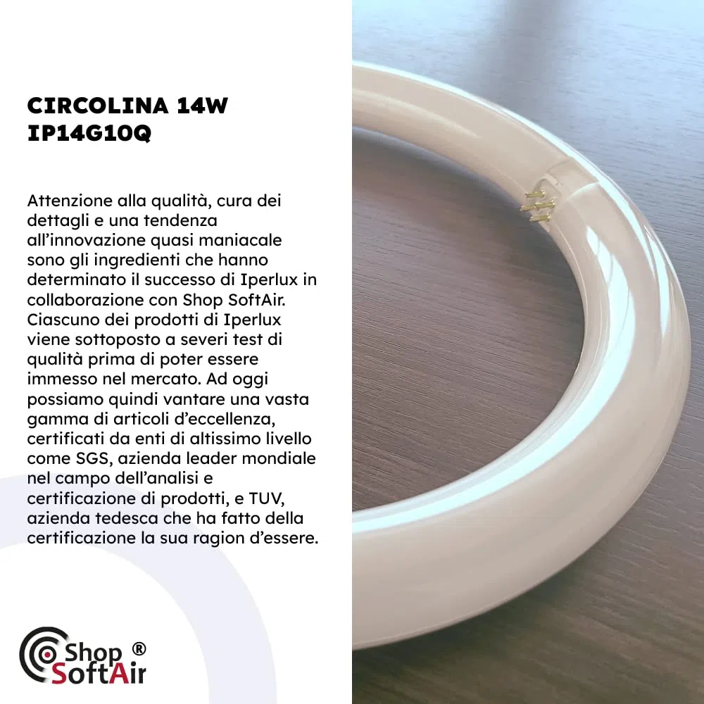 Circolina Led Consumo 14W Corrispondenza 80W diametro 21,5 cm 1300LM Lumen Luce Bianco Naturale 4000k Calda 3000k Fredda 6500k Attacco G10Q T9 (Luce Fredda 6500k)