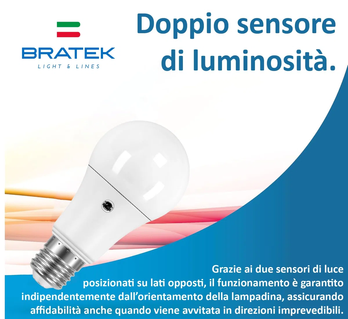 Bratek 2 Lampadine Crepuscolari a Doppio Sensore da Esterno E27 LED A60 9W 3000k - Lampade Crepuscolare da Esterno Luce Calda - 800 Lumen Equivalenti Lampadine 60W a Incandescenza o 45W Alogene