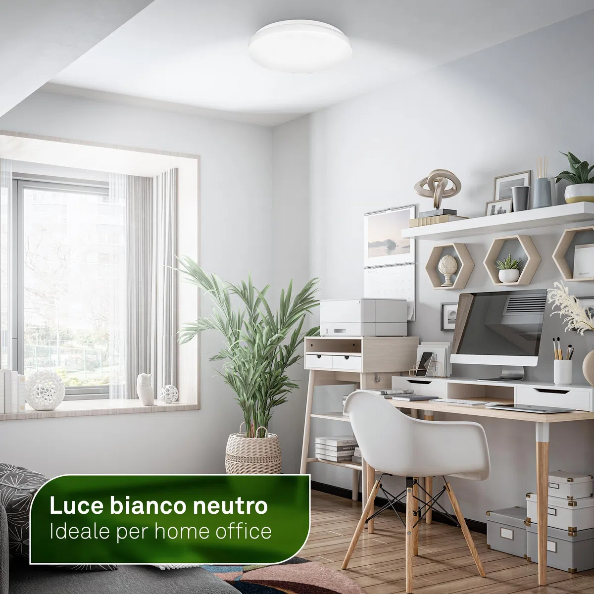 BRILONER - Plafoniera con luce bianca neutra, CEE A sorgente luminosa, 8W, 1700lm, lampada soffitto, plafoniera soffitto, plafoniere, lampadario, 29 x 6 cm, bianco