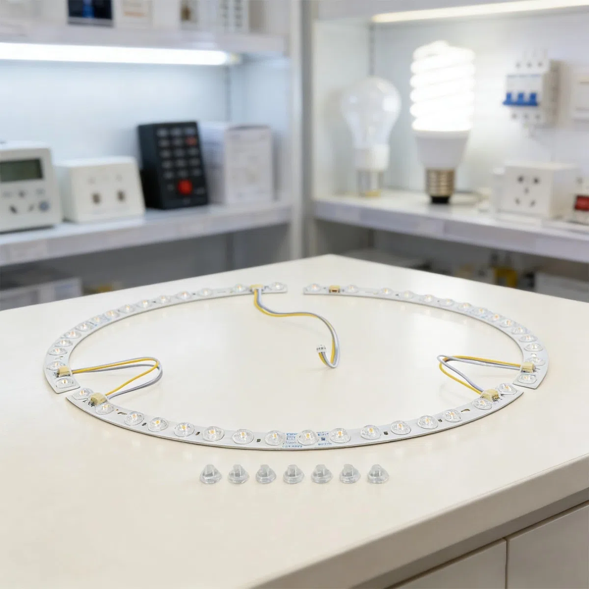 Striscia LED per luce del ventilatore da soffitto - 38 cm, barra magnetica a tre colori, uscita uniforme e luminosa con fissaggio magnetico adesivo (striscia luminosa)