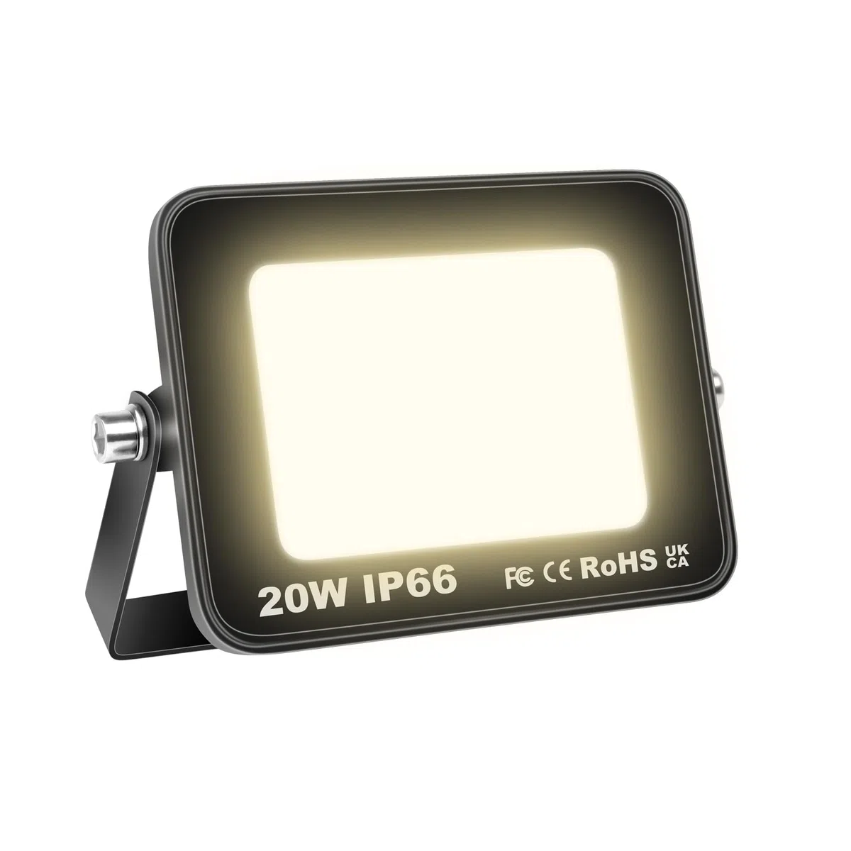 RIGIDON 20W Faretto LED da Esterno, 2000LM Faro LED Esterno Impermeabile IP66, Faretti LED Lampada Luce Bianca Naturale 3000K Luci di Sicurezza per Terrazza Giardino Corridoio Garage