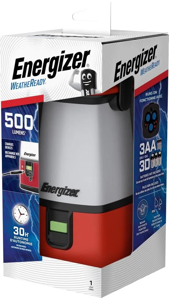 Energizer Lampada Campeggio LED 360 PRO, IPX4 Resistente Acqua Luce Tenda, Ultra Luminosa Lampada Emergenza, Portatile Batteria, Outdoor Campeggio Escursionismo Emergenza Blackout