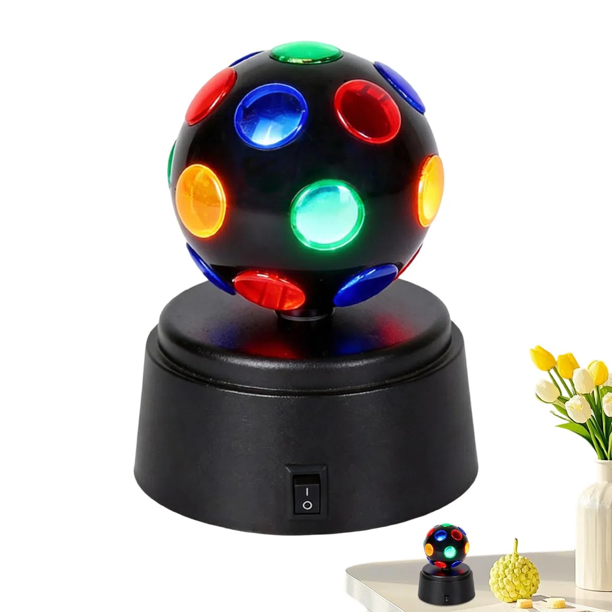 Generico Palla disco LED | Luce d'ambiente LED portatile a batteria - Lampada decorativa a disco,per feste, discoteche, bar, karaoke, casa, uso interno/esterno, compleanni, matrimoni, Natale