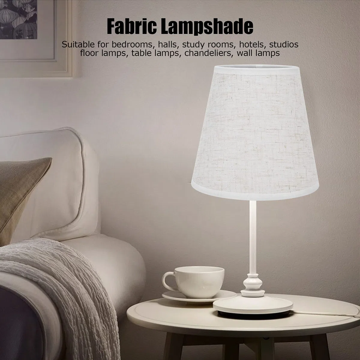 Paralume con Clip da 2 Pezzi, Rivestimento in Tessuto per Lampada a Candelabro E14, Lampadario, Camere da Letto, Hotel, Studi, Lampade da Terra, Lampade da Tavolo, Lampade da