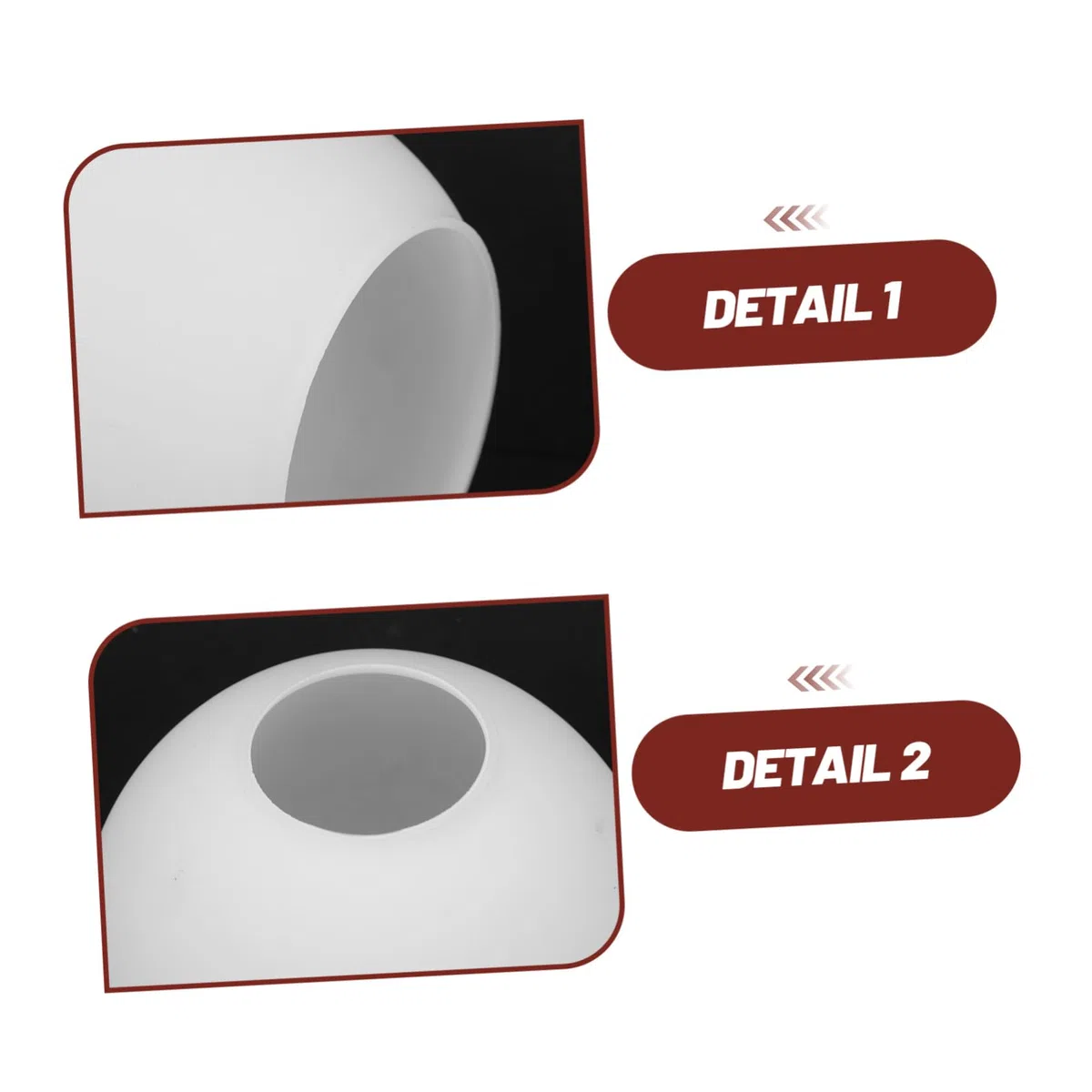 Healeved Paralume Globi in Vetro Bianco a Doppio Foro con Struttura a Bocca Piatta per Lampade Pendenti E27, Adatto a Lampadari e Spazi Retro