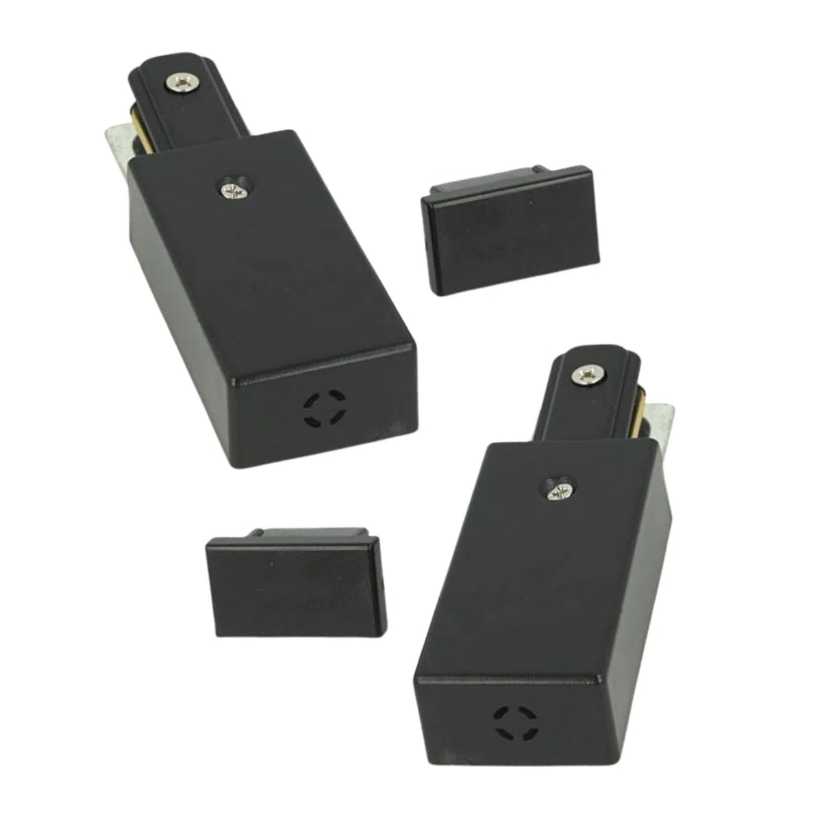 A2ZWORLD 2 Kit Testa Alimentazione e Tappi Terminale Chiusura, Per Binario Monofase, Colore Nero