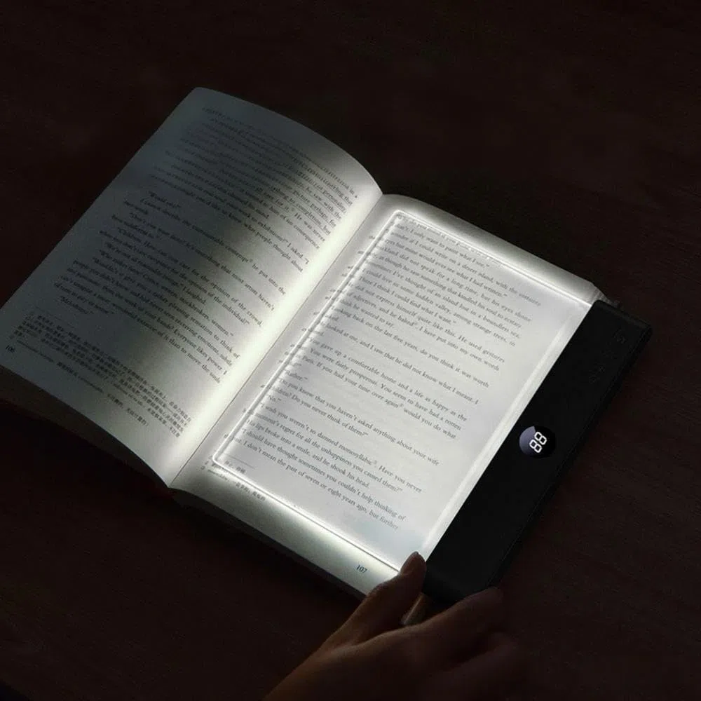 Lampada Libro Piatta, Lampada Da Lettura A LED Con Luce Notturna,Dimmerabile In 3 Colori E Lampadas Con Timer, Portatile Libro Per Leggere Notte, Per Camera Da ,biblioteca,lavoro,campeggio,viaggi