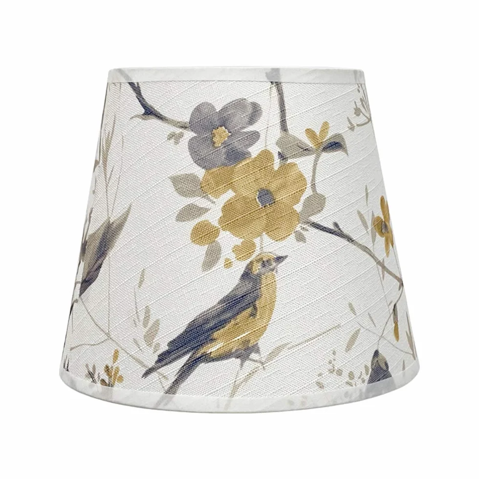 DULEE Paralume Superiore 5 x Altezza 6.5 x Inferiore 7.5 inches E27 E14 Holder Table Paralume Fatto a Mano Tessuto Paralume da Tavolo Paralume da Terra,Bird