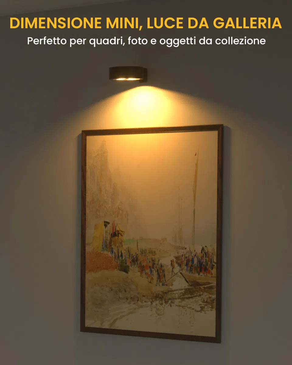Lustaled Luci per Quadri a Batteria Senza Fili con Telecomando, Luci LED Magnetiche Dimmerabili con Timer, 3 Temperature Colore per Cabine, Dipinti, Arte, Dartboard (Batterie Non Incluse), 3 Pezzi