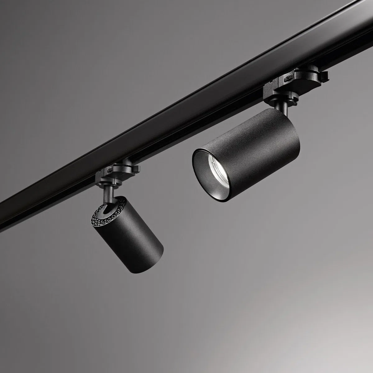 FARETTO ATTACCO GU10 per Binario Trifase elettrico pista guida track 220V proiettore orientabile faro Nero sistema di illuminazione modulabile per vetrina showroom negozio casa