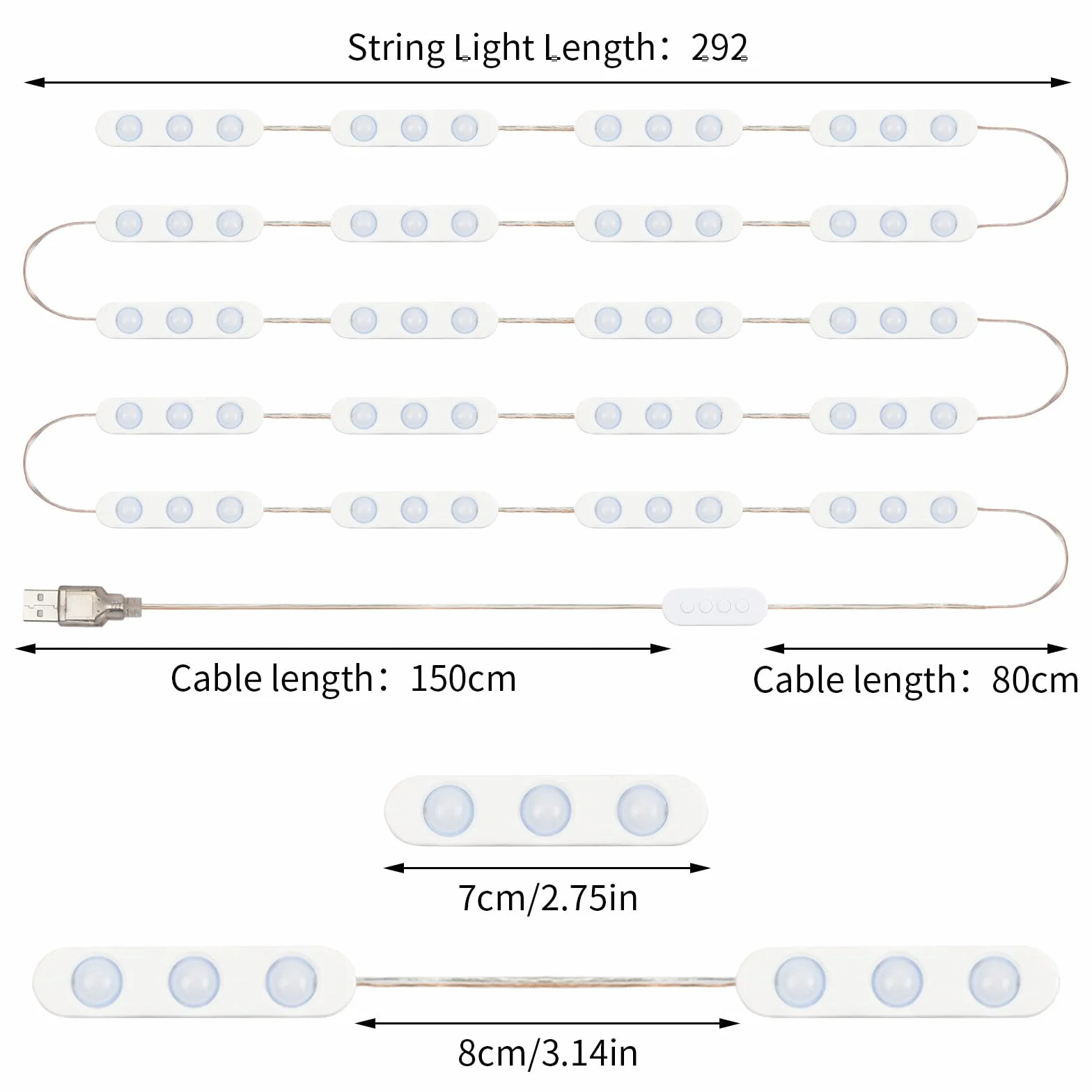 5M Luci LED da Specchio Dimmerabile 3 Colori, 60 LED Kit Illuminato per Make Up, Applica a Specchio Cosmetico e Bagno
