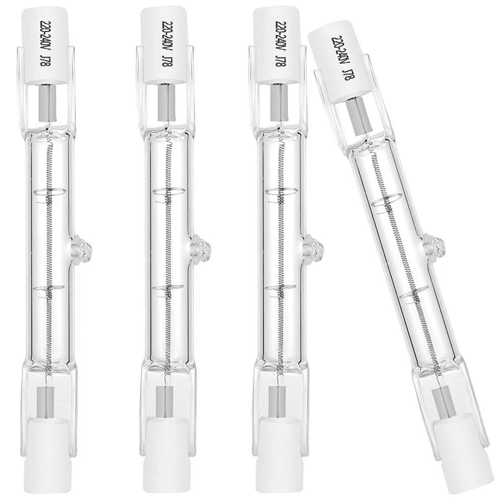 Lampadina alogena Eco R7S, 78mm, 120W, 230V,1500lm, bianco caldo 2700K T3, lampadina di tipo il lavoro, la sicurezza, le luci di paesaggio, le lampade da terra (Confezione da 4)
