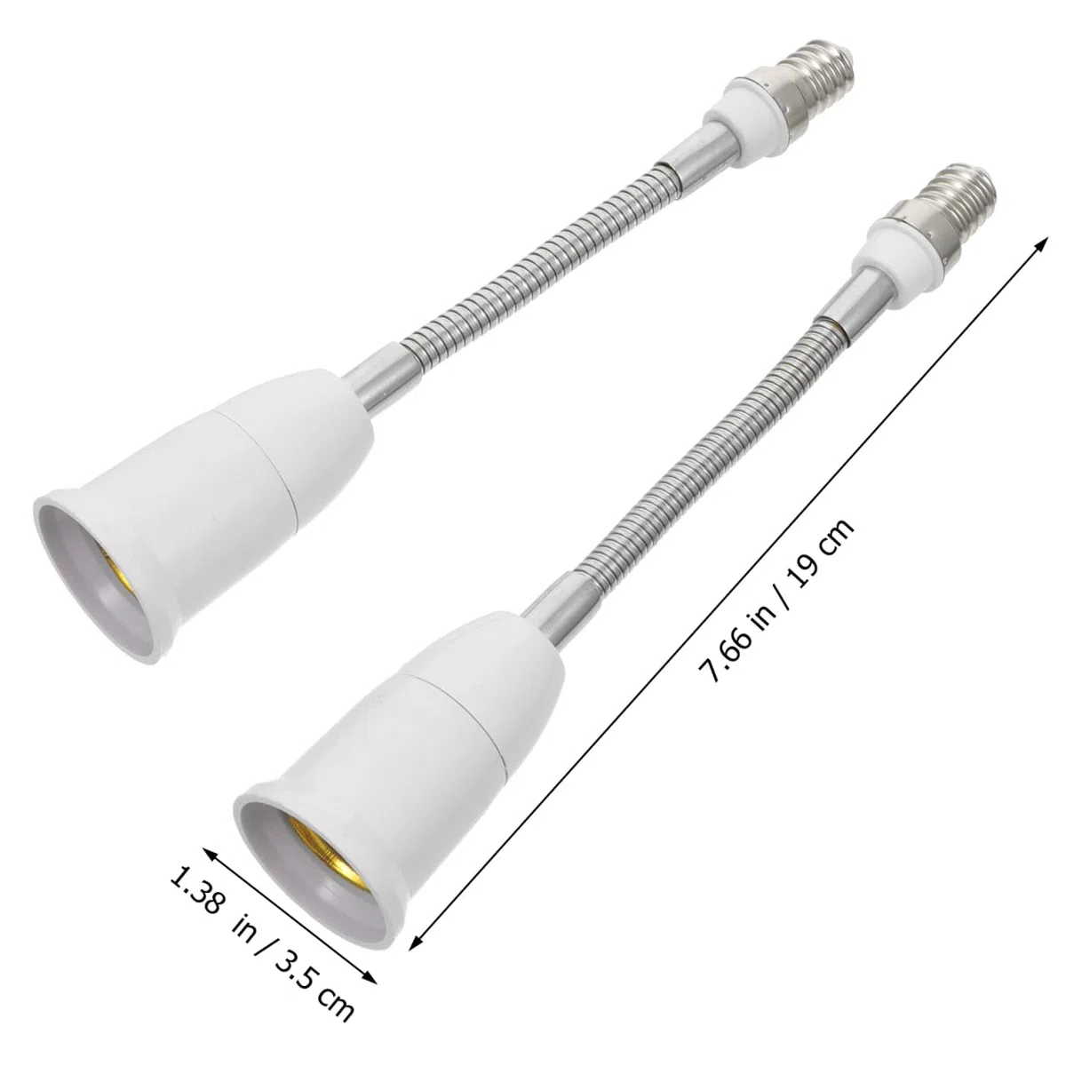 Uonlytech 2 Pezzi Portalampada Pieghevole E14 a E27 Adattatore Con Prolunga Base a Vite Regolabile Per Lampadine Interni Casa Ufficio Seminterrato
