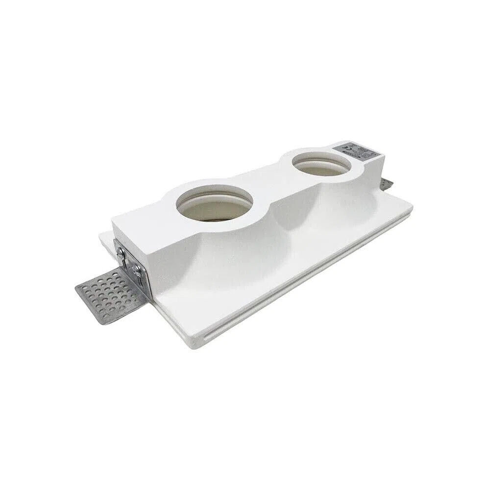 Portafaretto incasso in gesso scomparsa doppio diffusore tondo attacco gu10 gs23