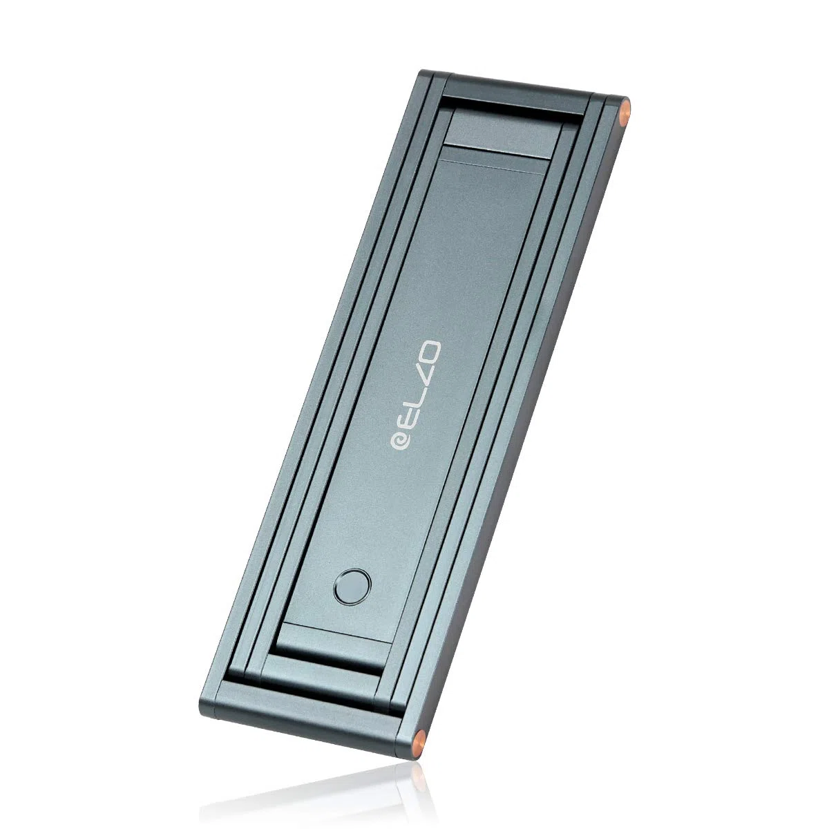ELZO Lampada da Tavolo LED in Alluminio, Luce da Lettura Dimmerabile Lampada da Scrivania Portatile Pieghevole con Cavo USB Testa Girevole, Blu Grigio Scuro