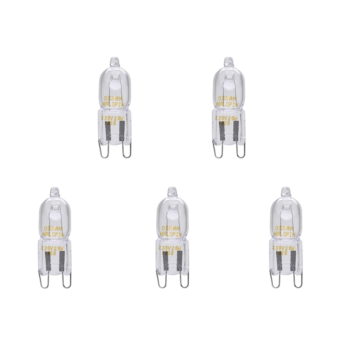 Osram Halopin 66733 - Confezione da 5 penne alogene da 33 Watt, 230 Volt, G9, 2900 K, luce bianca calda, 460 lumen, dimmerabili