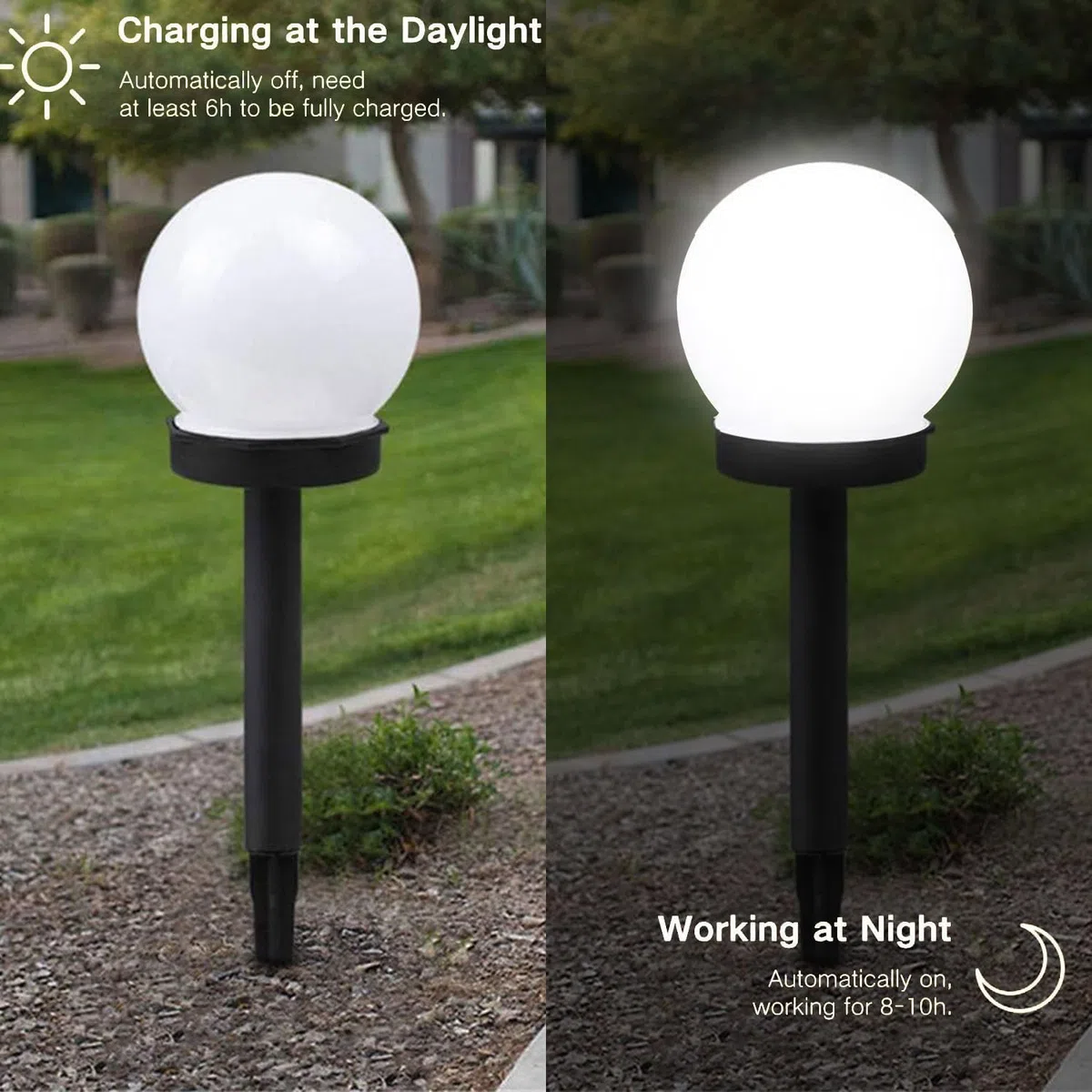 ZeiLaBang Lampada solare a sfera, 3 pezzi, impermeabile, per esterni e terrazze