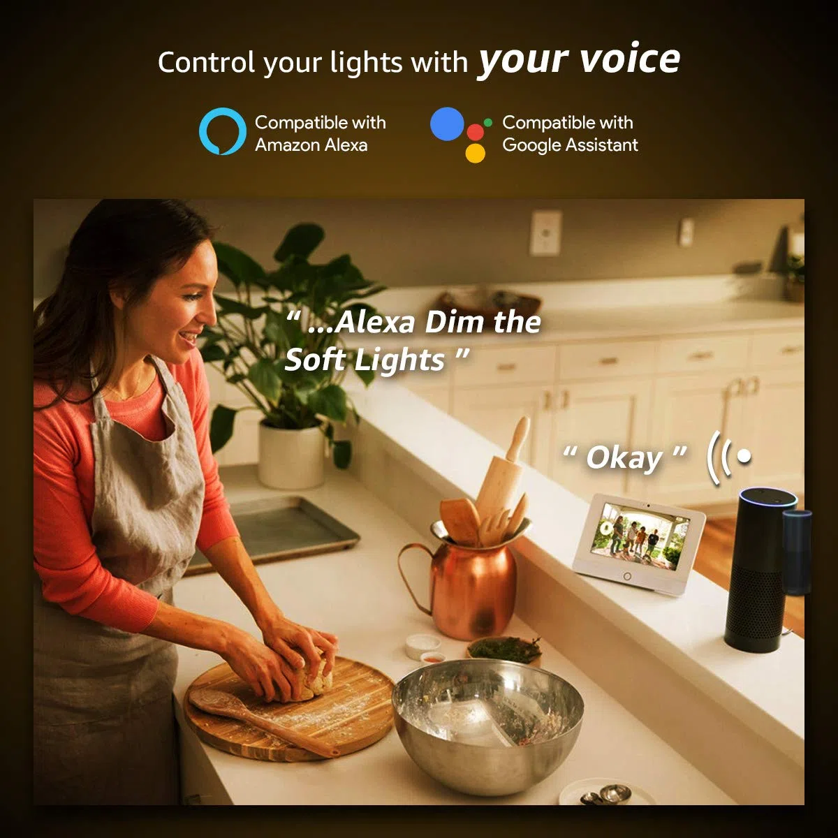 Lepro Lampadina LED GU10 WiFi Intelligente, Smart Lampadine Compatibile con Alexa e Google Home, Luce Dimmerabile Bianco Caldo a Freddo (2700K - 6500K), 4.5W (=50W), Nessun Hub Richiesto, 2 Pezzi