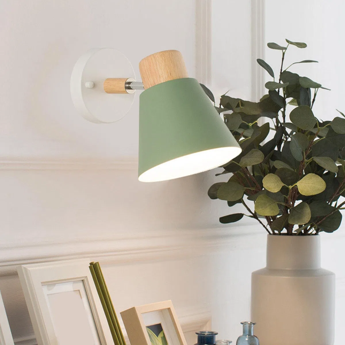 Milageto Nordic Creativo Lampada Da Parete E27 Lampada Da Comodino Decorativo Semplice Applique Da Parete Illuminazione per La Camera Dei Bambini Balcone, VERDE