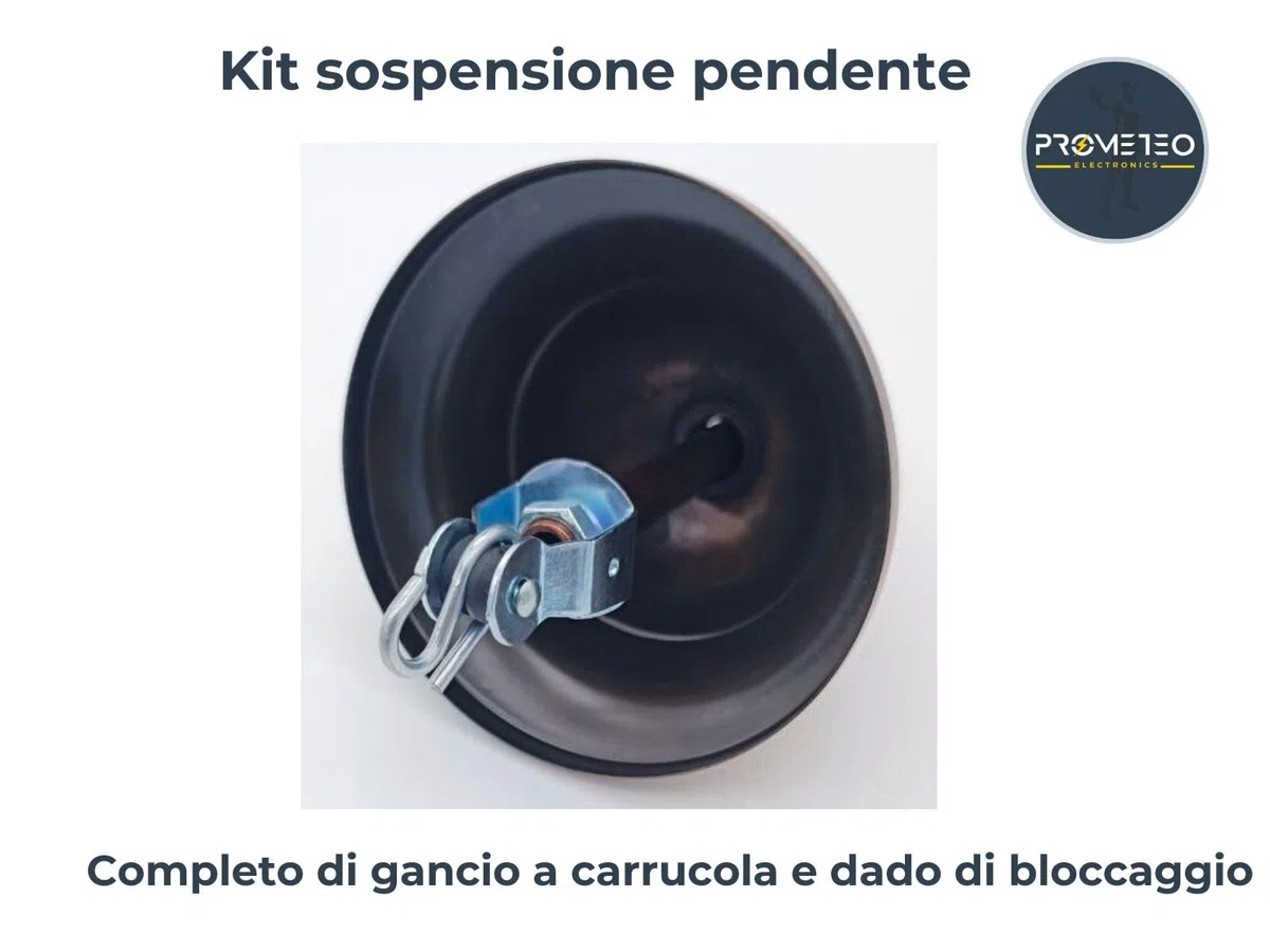 prometeo electronics Kit sospensione con rosone bronzo antichizzato diametro 90mm con gancio e puntale