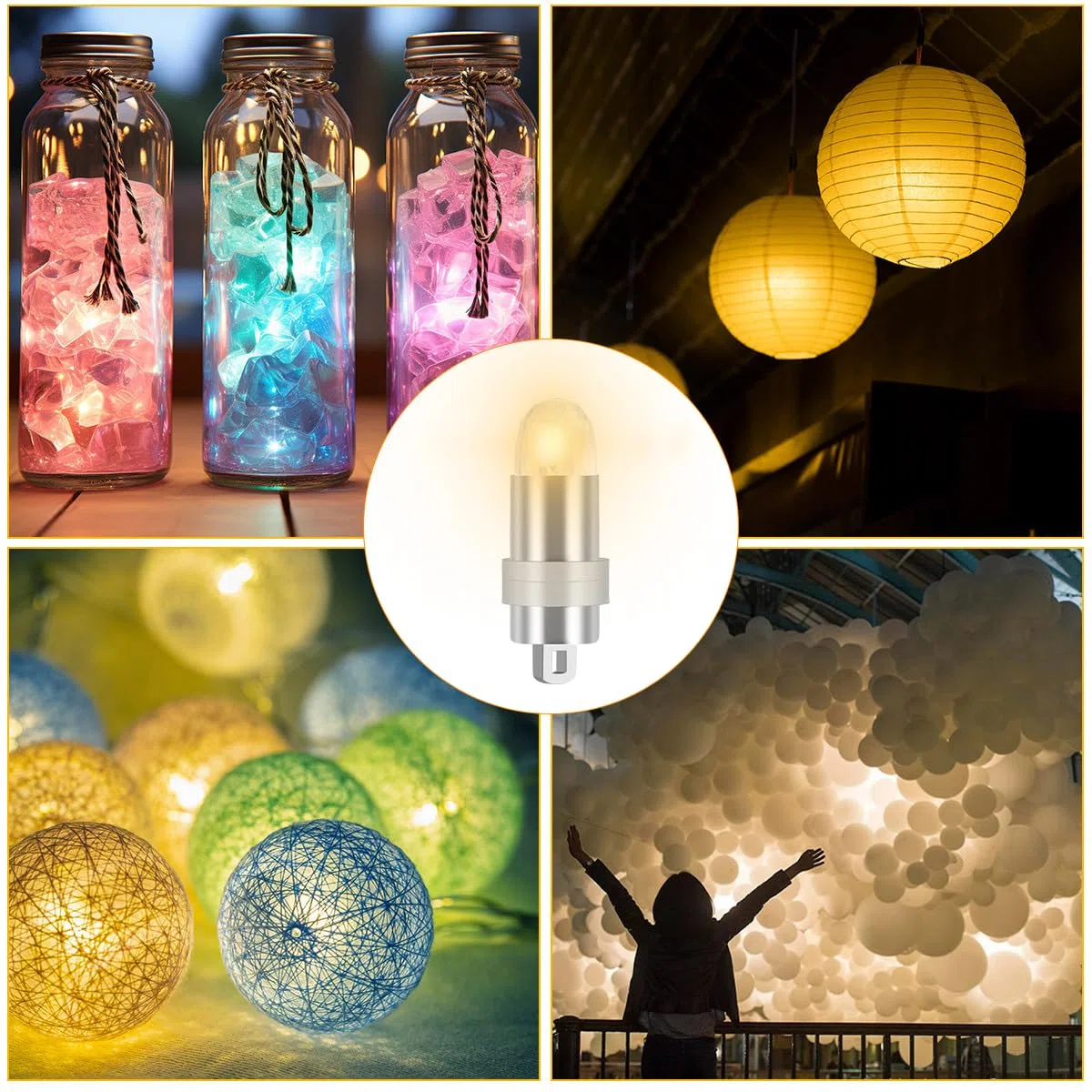 OTYMIOW Mini LED per Palloncini 30PZ LED Bianco Palloncini Luci Palloncino Luce per Lanterna di Carta Mini LuciLED Impermeabili per Matrimoni, Compleanno, FestaPalloncini (Luce Bianco Caldo)