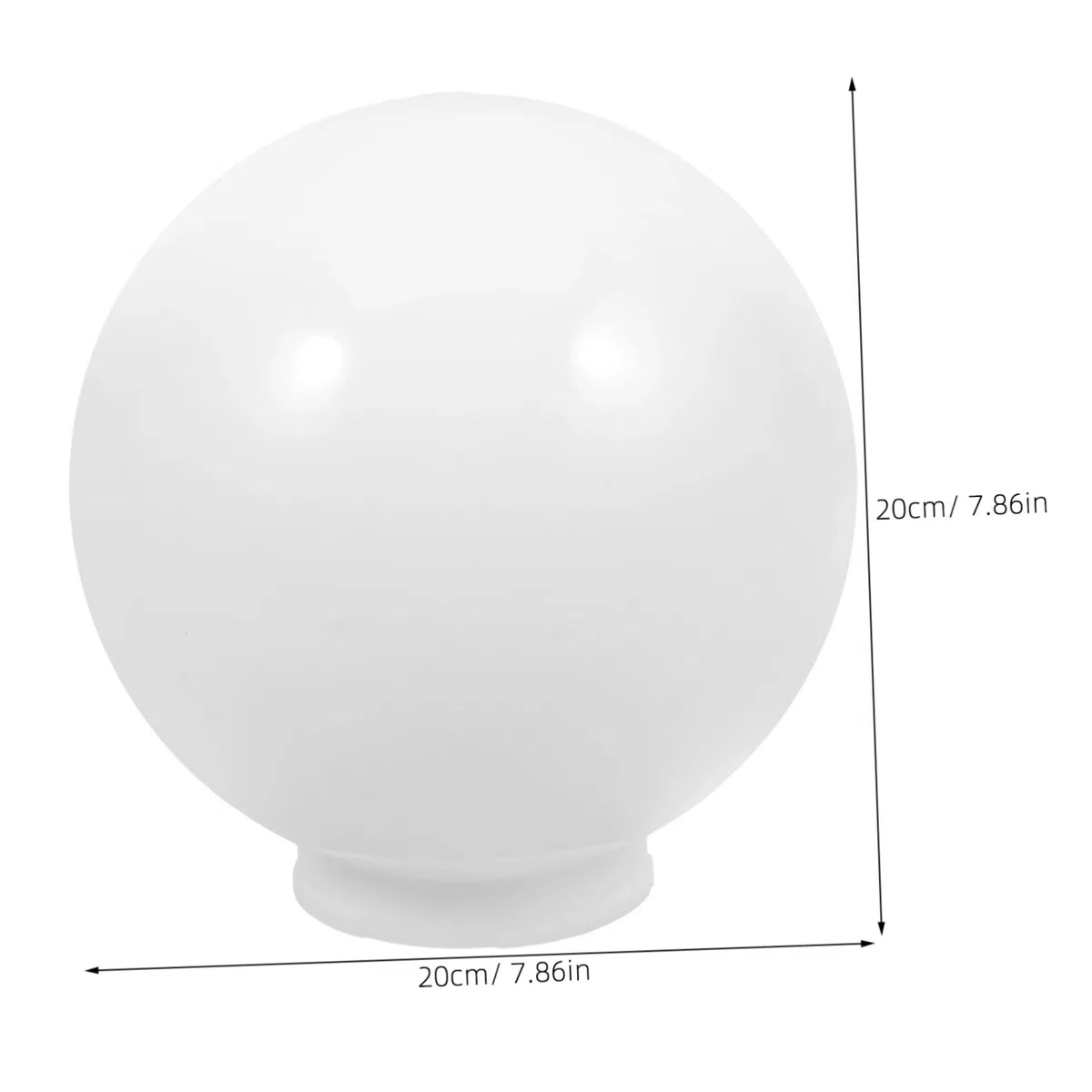 Paralume Sferico in Acrilico 20 Cm Apertura Senza Collo Per Esterni Giardino e Patio Copertura Ricambio Lampada a Globo