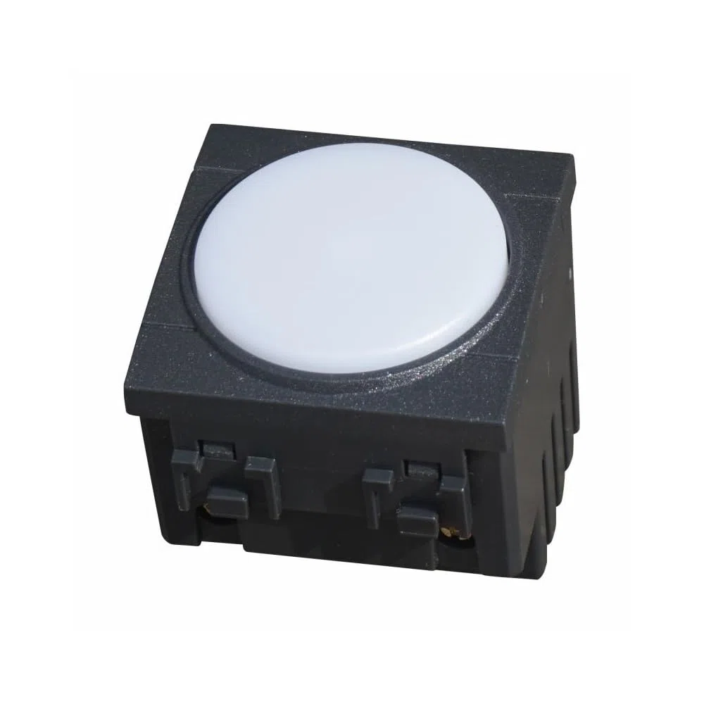 Lampada segnapasso LED da incasso 2 moduli con tasto click ON/OFF, luce bianca naturale 4000K, compatibile BTicino Living, nero