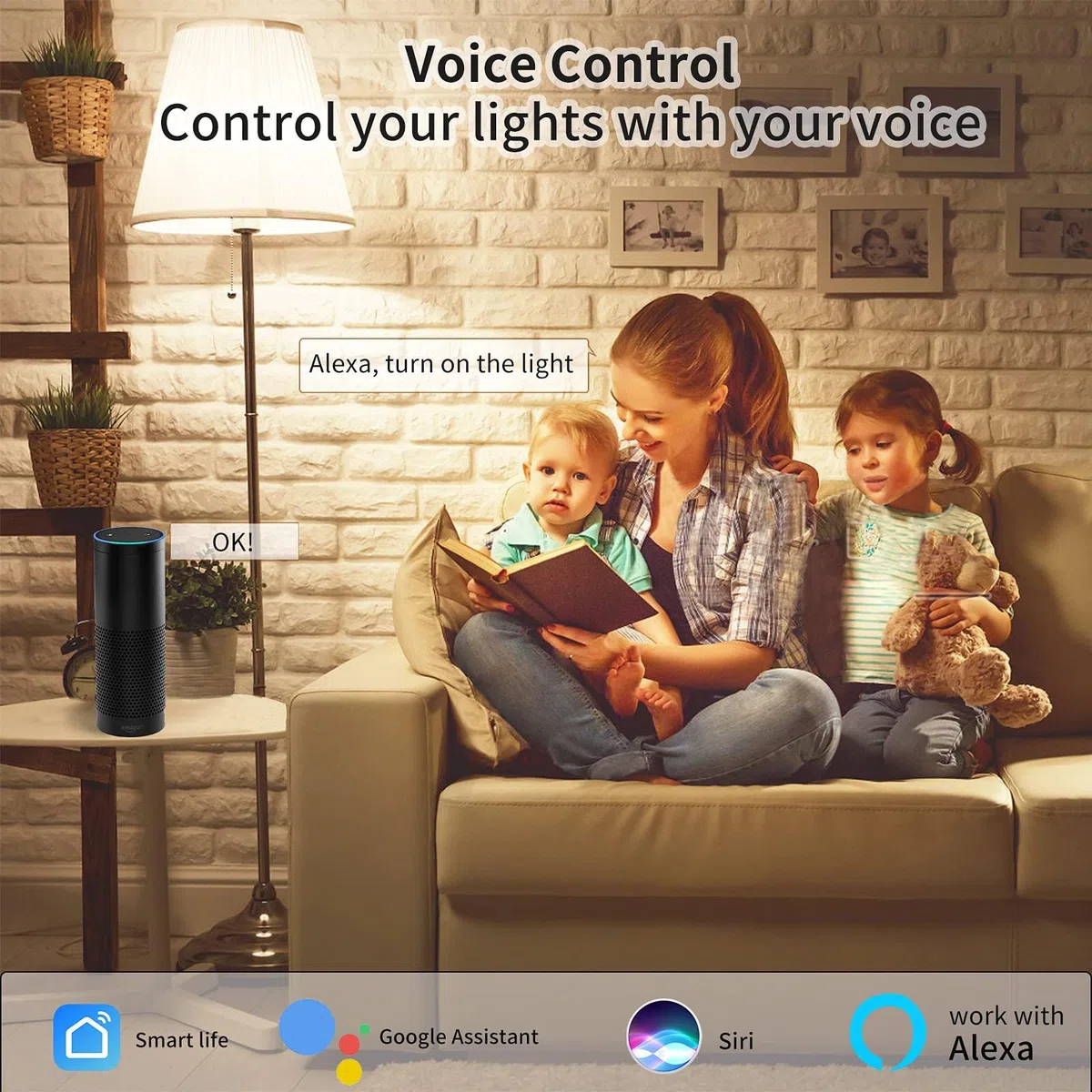 Fitop Lampadine intelligenti Alexa, E14 Wlan LED Lampadina Dimmerabile 4.9W 470Lm, RGB 16 Milioni di Colori, Controllo APP Compatibile con Alexa/Google Home, Controllo Vocale, 2 Pezzi