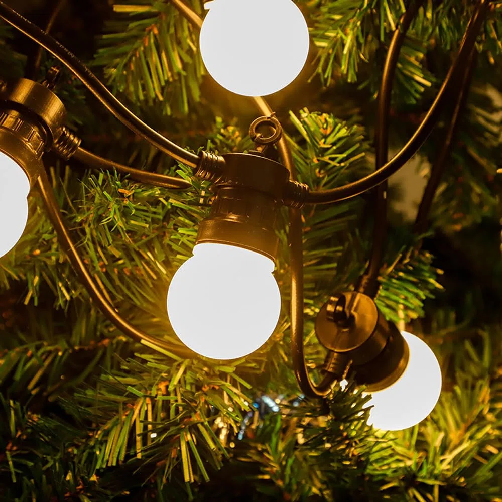 Lampadina E27 con tappo a vite, 2W, luce LED Edison, calda pera da golf bianca, per feste all'aperto in terrazza Natale, 10 set