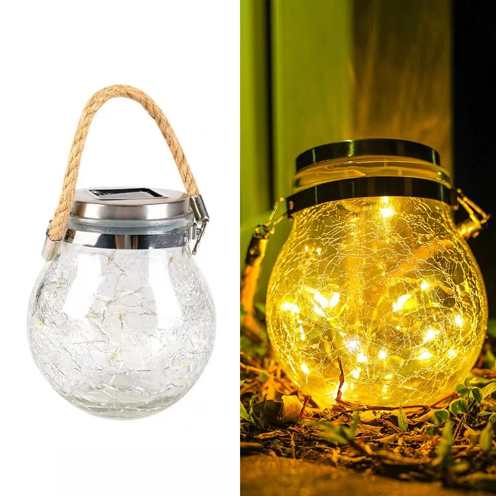 LED solare Wishing Bottle luci, cortile all'aperto decorazione bottiglia di vetro lampada a sospensione luce calda tramonto senza fili all'alba impermeabile giardino strada lampada paesaggio.