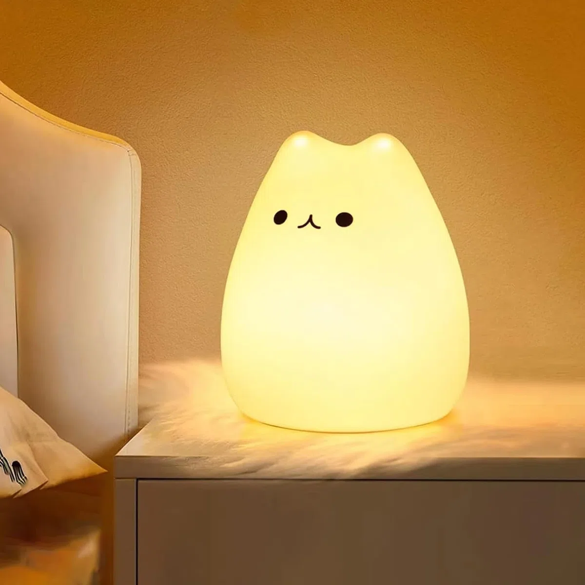 Luce Notturna Bambini, RGB Lampada Notturna Per Bambini, Dimmerabile Lucina Notte Bambini, Funzione Timer 7 Colori USB Ricaricabile LED Silicone Regalo Neonato Cameretta