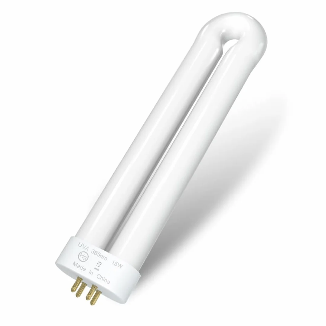 Lampadina di ricambio UV da 15 W, per insetti, attacco a 4 pin, 19 x 4,9 x 2,2 cm, 1 confezione (Nero)