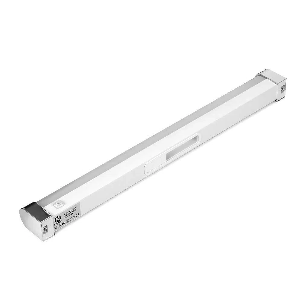 Kwazar Illuminazione – Lampada da bagno da fissare sopra lo specchio – Applique da parete con interruttore – Luce bianca neutra, 20W, 1800lm, 76 cm, grado di protezione IP44, 230 V, LED, cromo