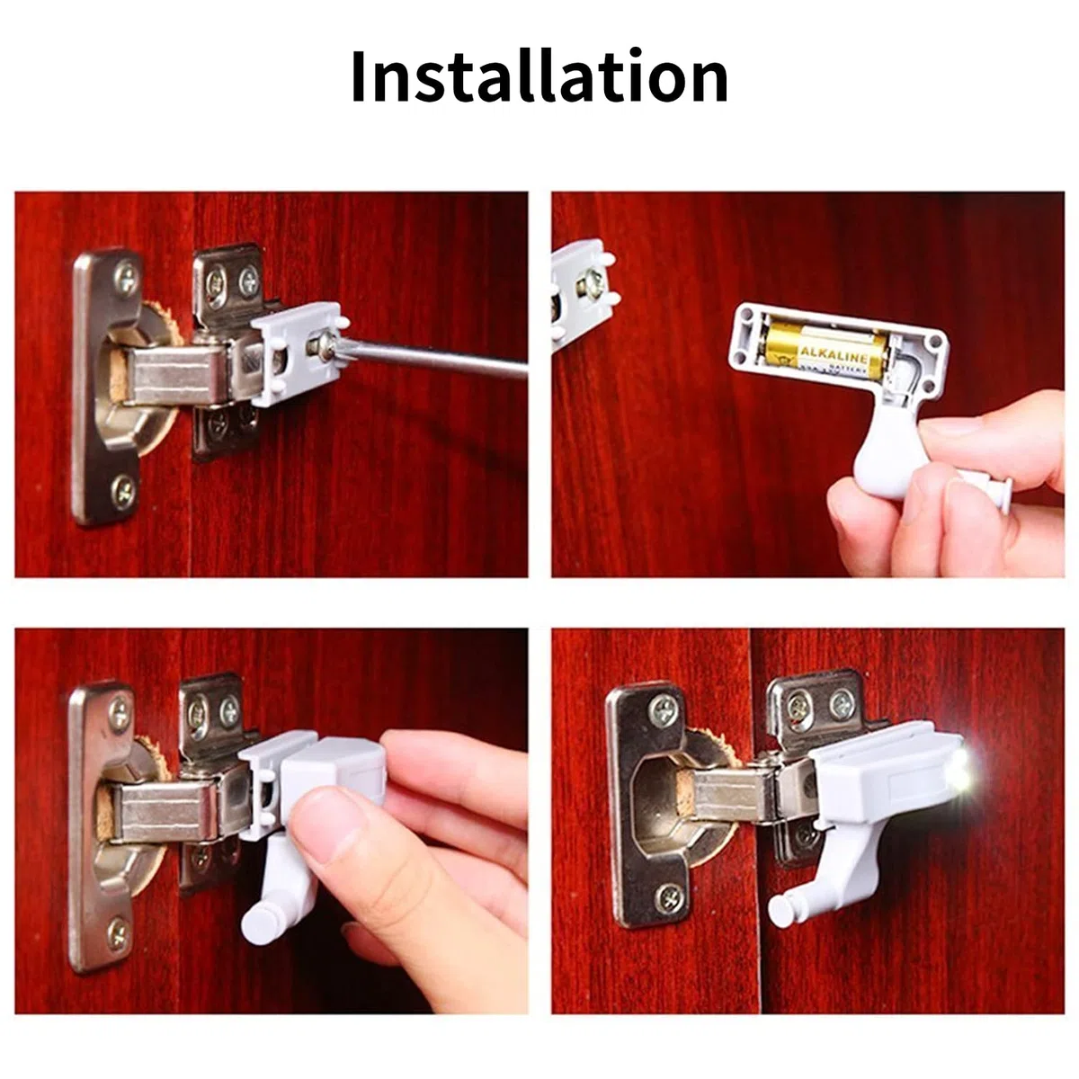 Luci a LED per Armadio, 10 Pezzi Illuminazione Sotto L'armadio Luce a Cerniera Universale Senza Fili con Sensore Intelligente Bianco Caldo/freddo Armadio Universale Armadio Guardaroba(bianco freddo)