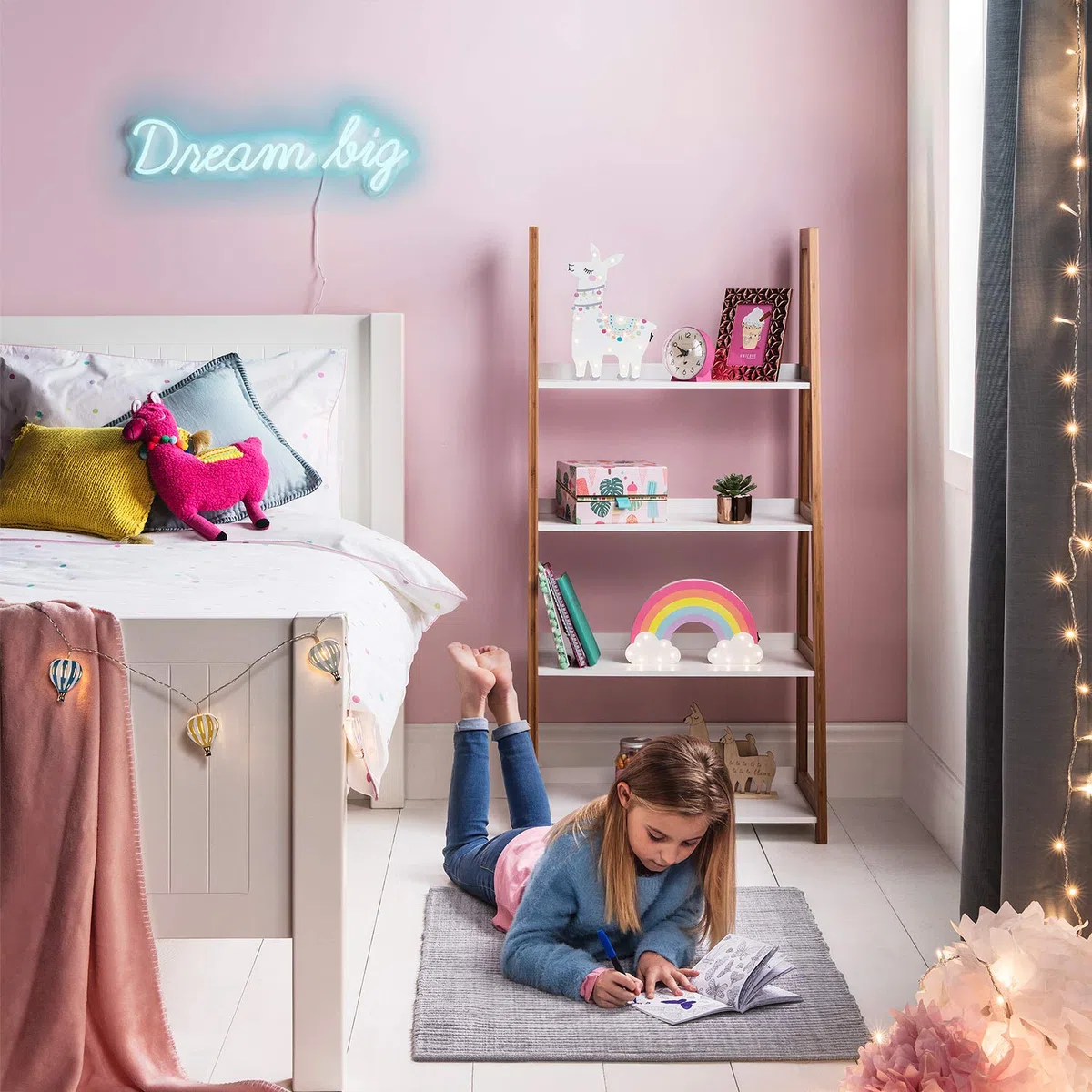 Lights4fun - Catena di Luci Decorative per la Cameretta dei Bambini con Mongolfiere e 12 LED Bianco Caldo a Pile< Luci Letto Montessori