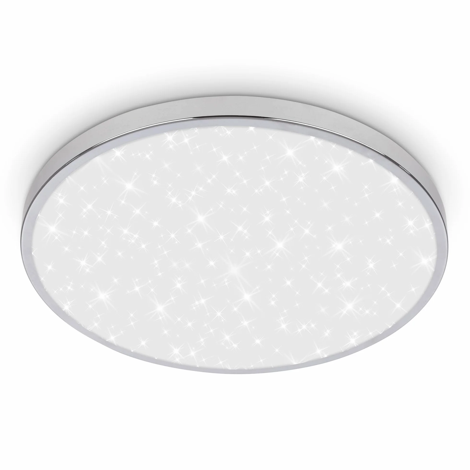 BRILONER - Plafoniera bagno LED a luce indiretta, IP44 resistente agli spruzzi d'acqua, colore neutro della luce bianca, plafoniera led soffitto bagno, plafoniera cucina, 33 x 6 cm, cromato